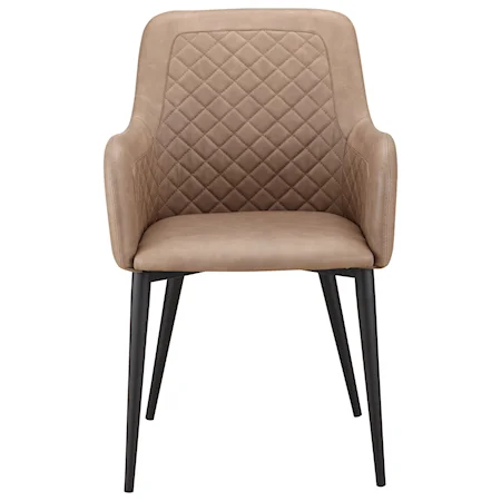 Contemporary Quilted Faux Leather Dining Chair